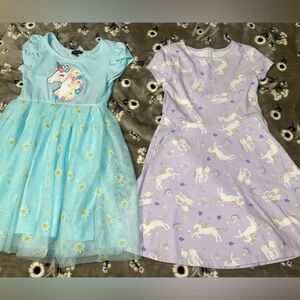 GIRLS UNICORN DRESSES SIZE 6 LIKE NEW